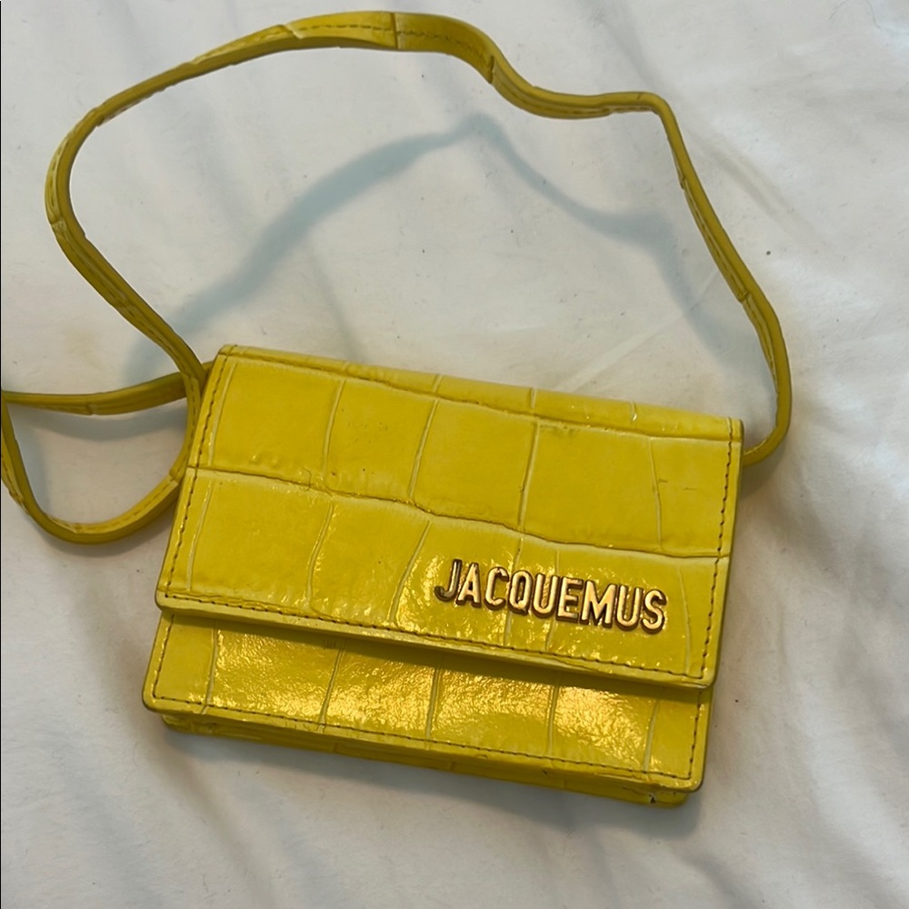 Jacquemus Le Bello Yellow Mini Bag with Crocodile Texture
